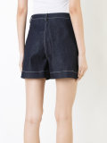 rabbits embroidered denim shorts