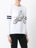 motorcycle print sweatshirt