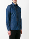 ribbed panel denim shirt