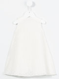 embroidered ruffled bib dress