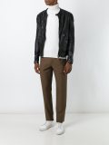 zipped leather jacket
