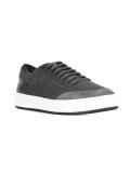 woven mixed material sneakers
