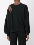 cut-off shoulder sweatshirt