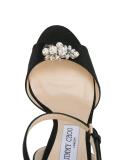 Crystal Embellished Satin Sandals