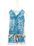 denim playsuit print T-shirt dress