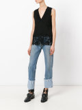 lace hem tank top
