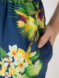 mid rise floral straight trousers