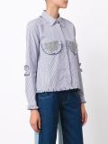 striped ruffled detailing shirt