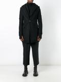 single breasted hooded coat  