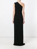 gathered one shoulder gown