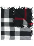 checked frayed scarf