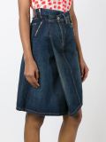 draped A-line denim skirt