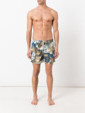 camouflage drawstring swim shorts
