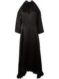 frill hem cold-shoulder dress