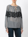 checked lace blouse  