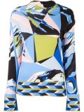 abstract print longsleeved blouse