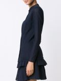 perforated manadarin collar shirt