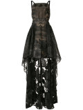 asymmetric hem floral dress