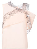lace trim asymmetric top 