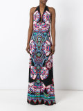 abstract print halterneck dress