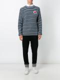 striped logo plaque sweater