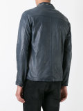 high neck leather jacket