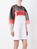 logo print mesh dress