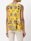 Floral print pleated top