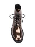 metallic lace-up boots