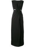 jersey long sleeveless drape dress
