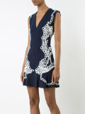 lace appliqué deep-V dress