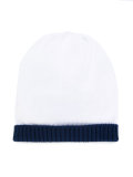 contrast trim beanie 