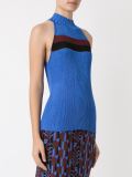 stripe ribbed knit blouse