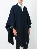 contrast stripe poncho