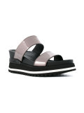 metallic straps platform sandals