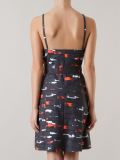 abstract print v-neck dress
