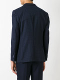 notched lapel check blazer