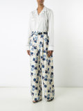 floral wide leg trousers