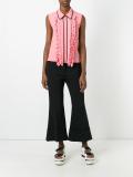 ruffle trim sleeveless blouse