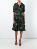 'leaves' print flared dress