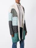 striped cable knit cardigan