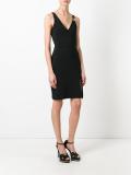 asymmetric straps fitted dress