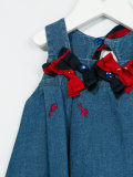 bow detail denim dress