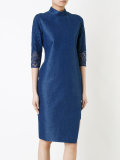 mandarin neck asymmetric dress