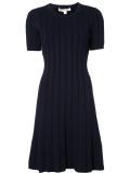 pleated striped dress