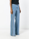 side stripe flared jeans