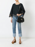 floral scalloped hem top