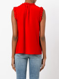 lace-up neck tank top 