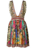 printed plunge dress