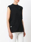 ribbed detail folded sweatshirt 